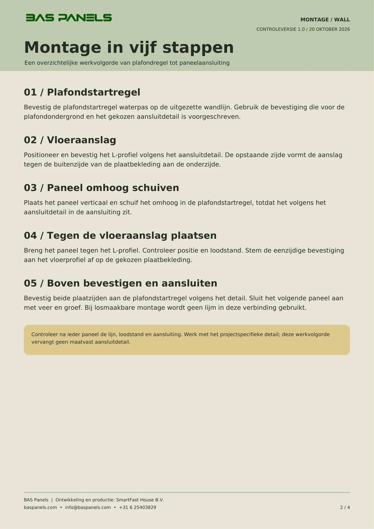 Montagehandleiding BAS Wall — pagina 2