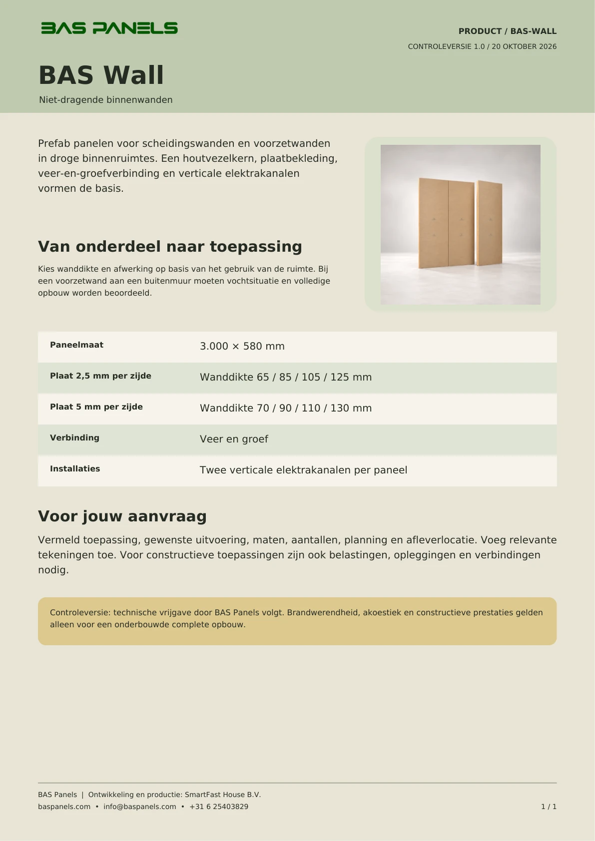Productblad BAS Wall — pagina 1