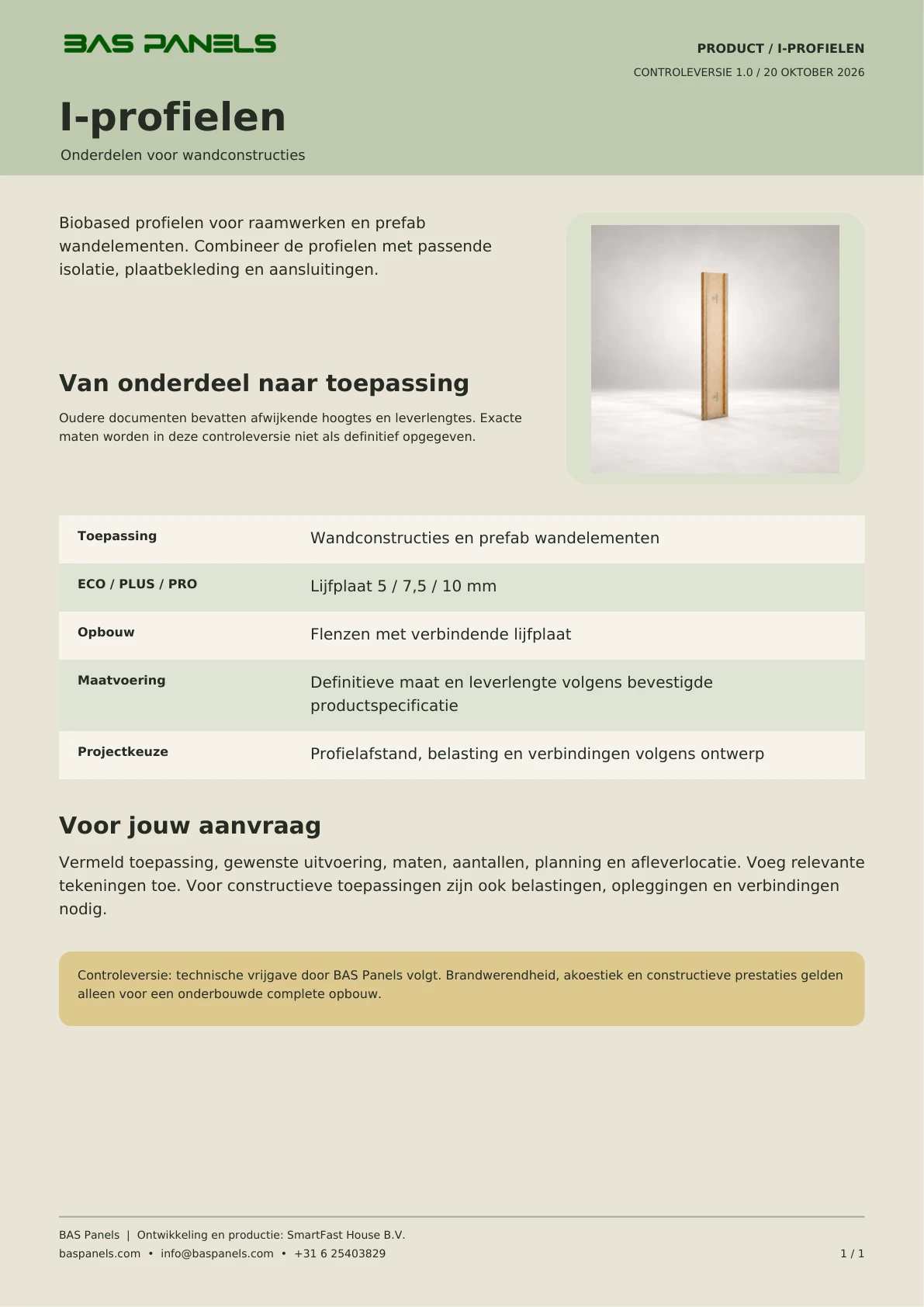 Productblad I-profielen — pagina 1